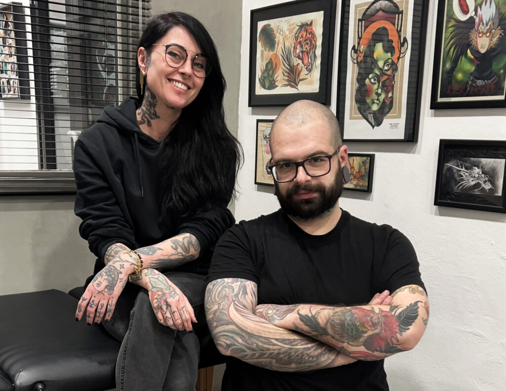 Minocci e Silvia Pepe, proprietari del Dogma Tattoo Studio